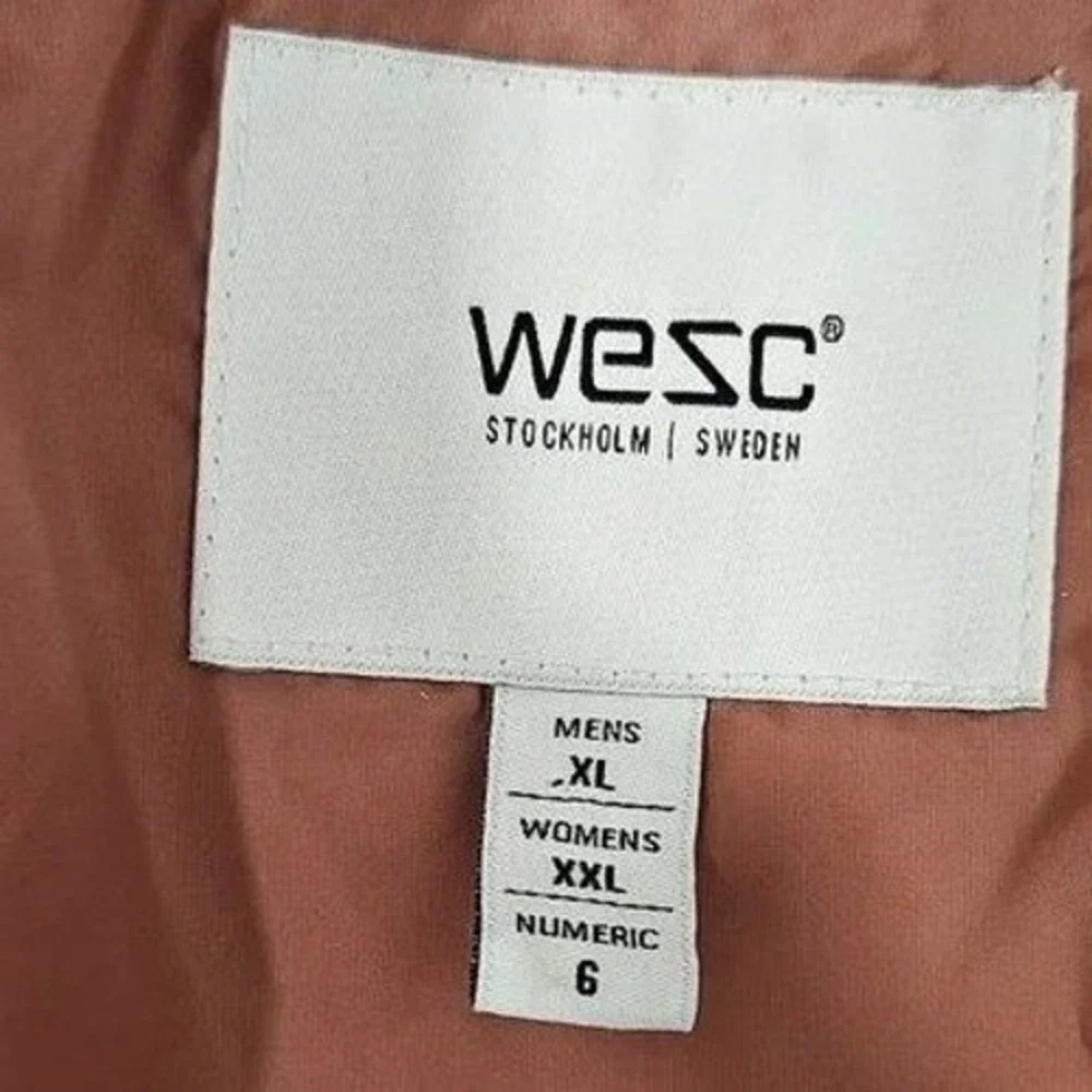 WESC Moritz Teddy Fleece Unisex Jacket Mens XL Ivory Colorblock Zip Up Warm‎